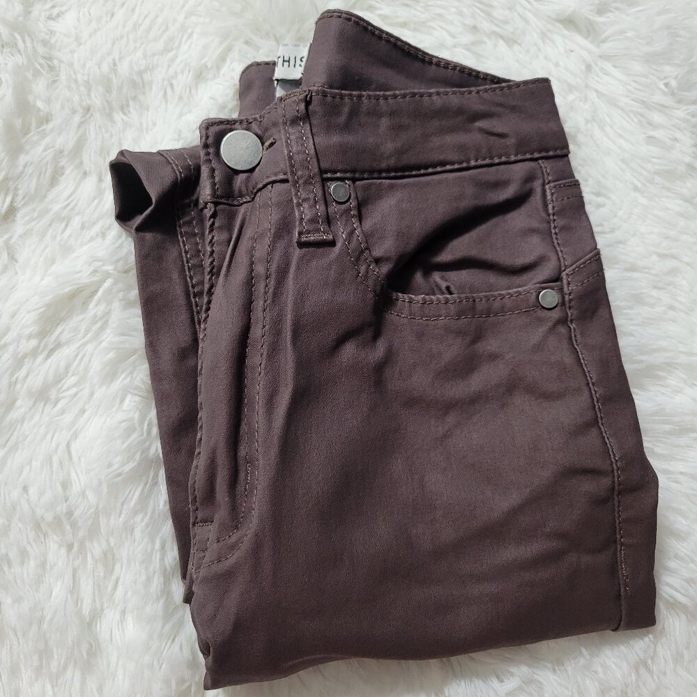 And Now This Brown Coated Skinny Jeans
